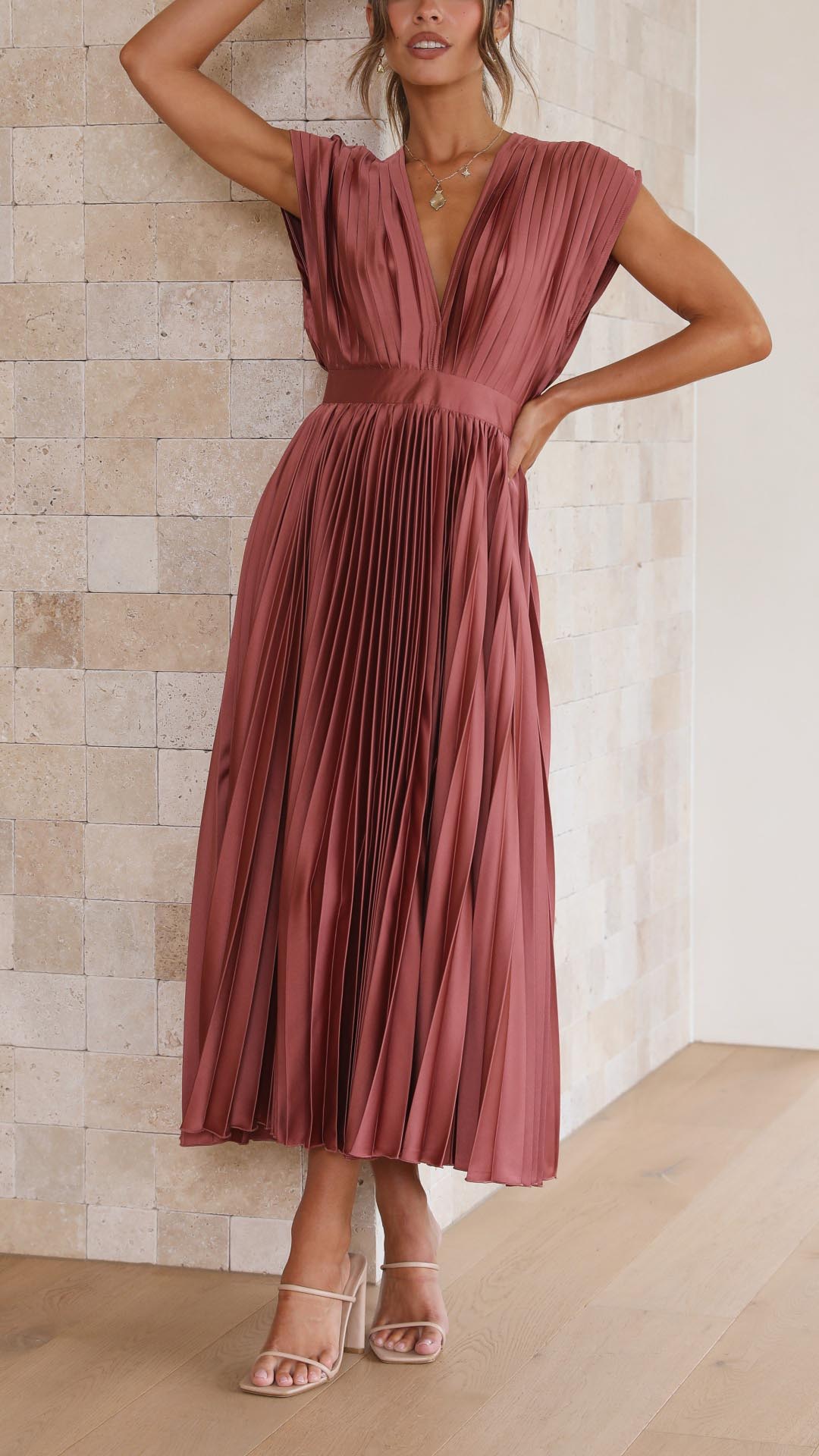 Whitney | Pleated Maxi Dress