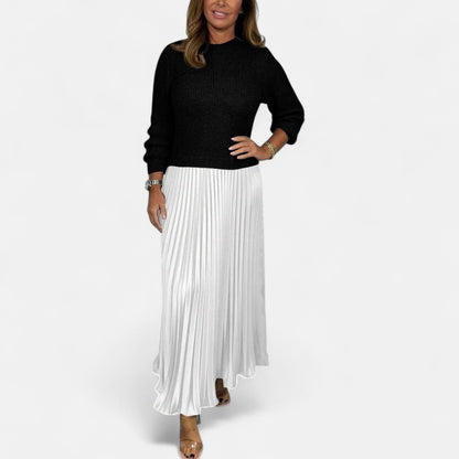 Karlee | Maxi Dress with Sweater and Pleated Skirt