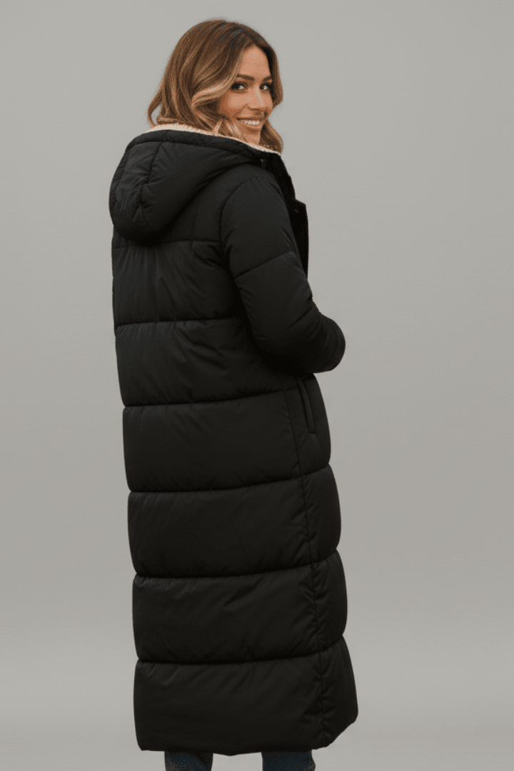 Sandra – Sherpa-Lined Longline Puffer Coat