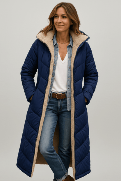 Sandra – Sherpa-Lined Longline Puffer Coat