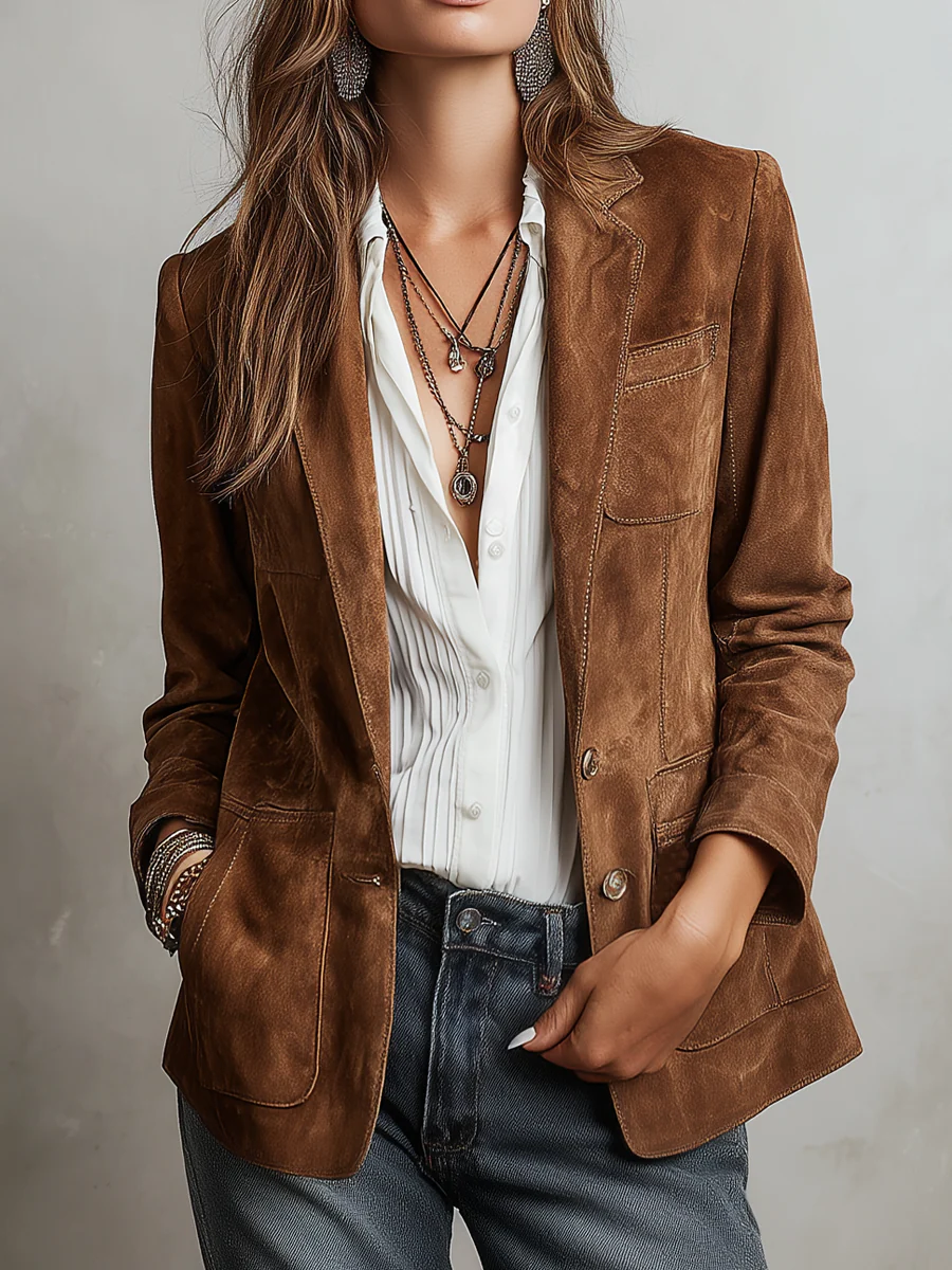 Debbie – Tailored Suede-Look Everyday Blazer