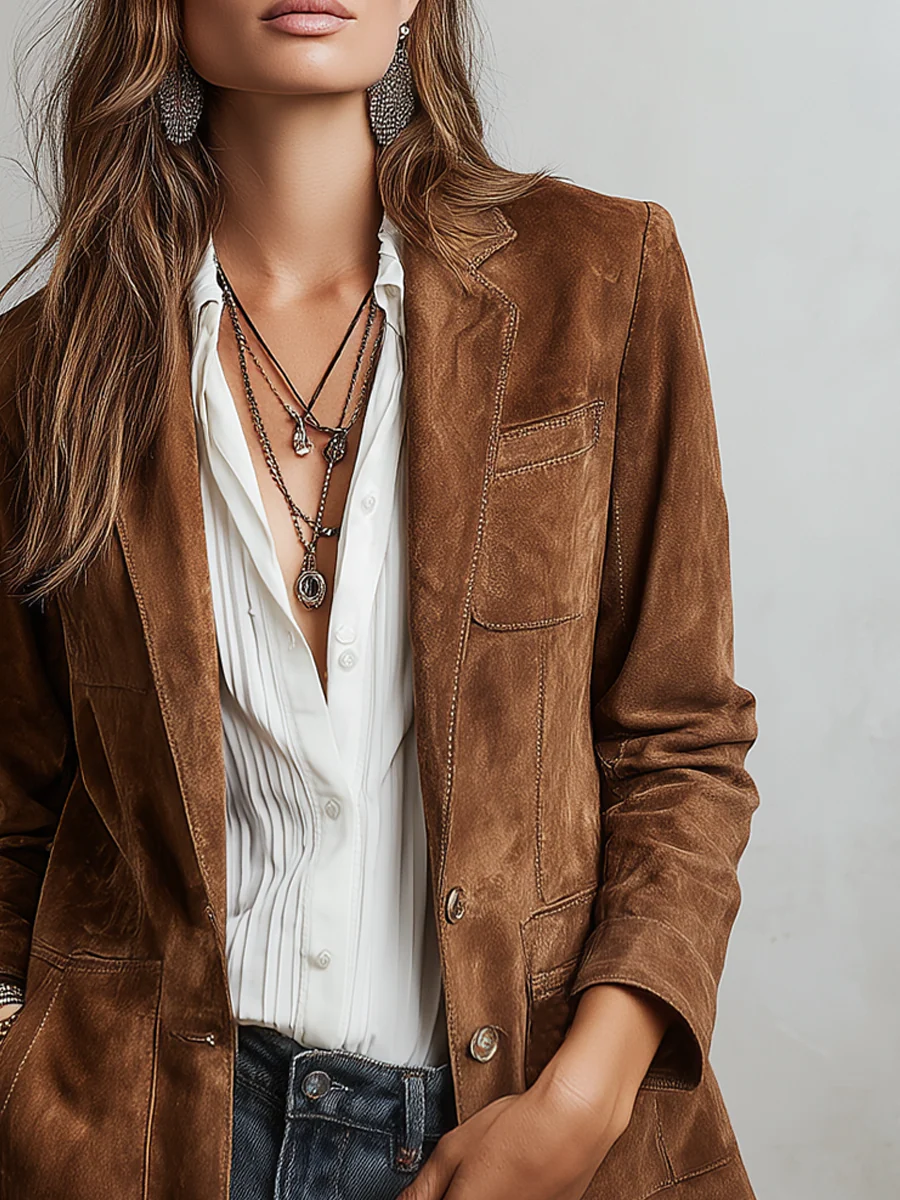 Debbie – Tailored Suede-Look Everyday Blazer