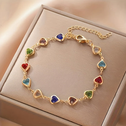 Sarah – Heart Crystal Link Bracelet