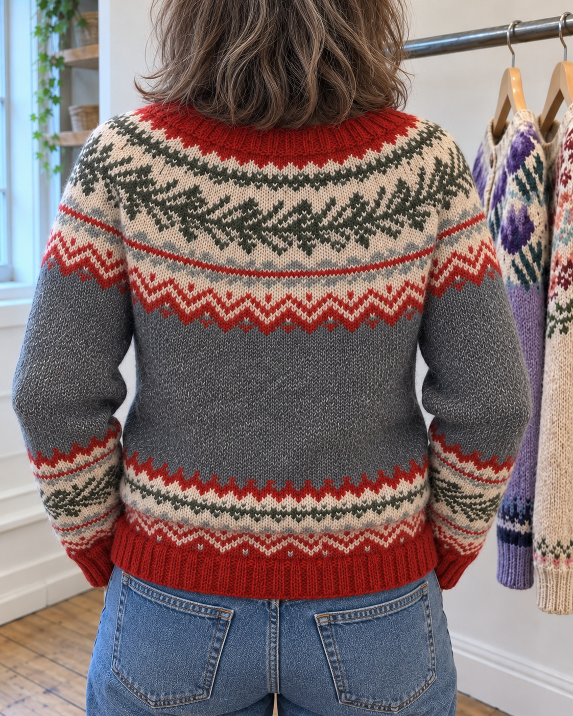Crystal – Fair Isle Knit Button-Up Cardigan