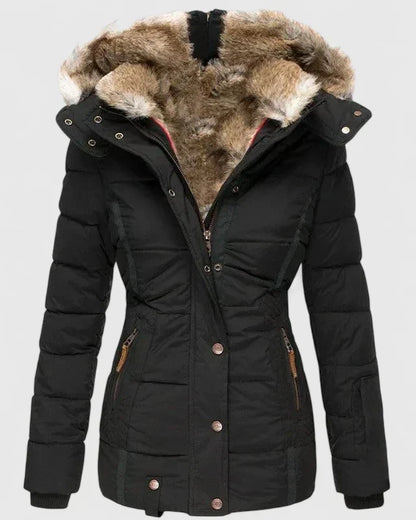 Carol – Quilted Puffer Jacket with Faux Fur Hood