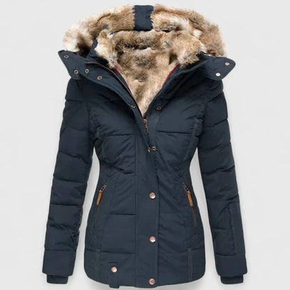 Carol – Quilted Puffer Jacket with Faux Fur Hood