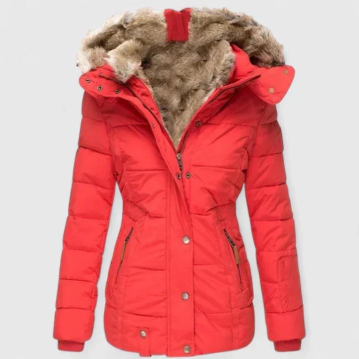 Carol – Quilted Puffer Jacket with Faux Fur Hood
