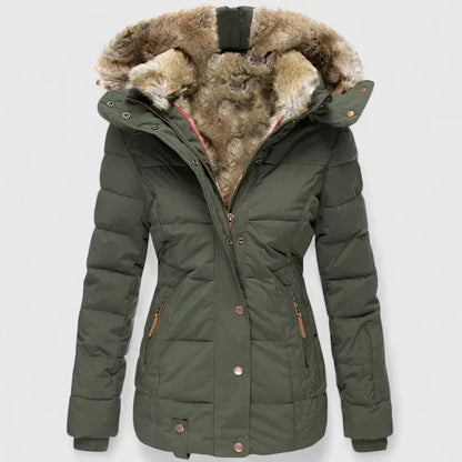 Carol – Quilted Puffer Jacket with Faux Fur Hood