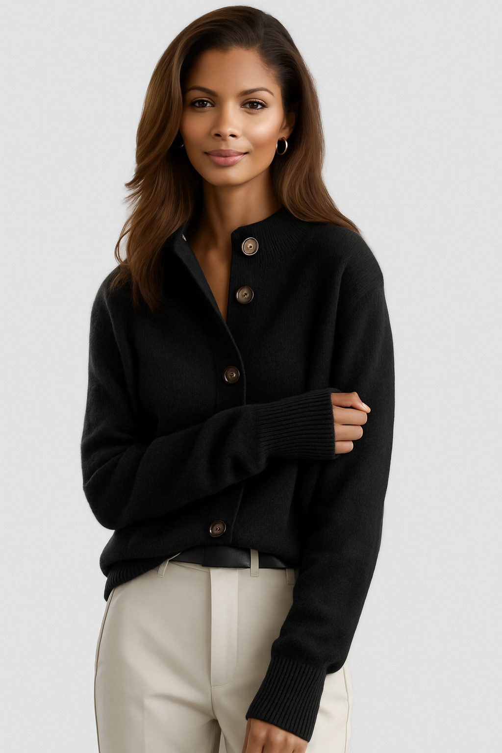 Jacqueline – Button-Front Knit Cardigan