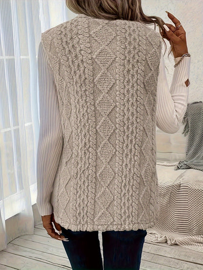 Joanne – Longline Textured Sleeveless Vest