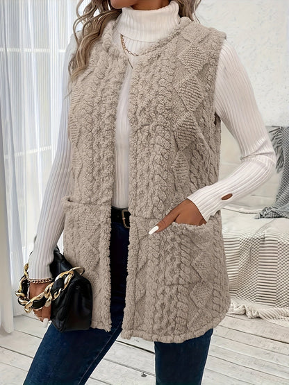 Joanne – Longline Textured Sleeveless Vest