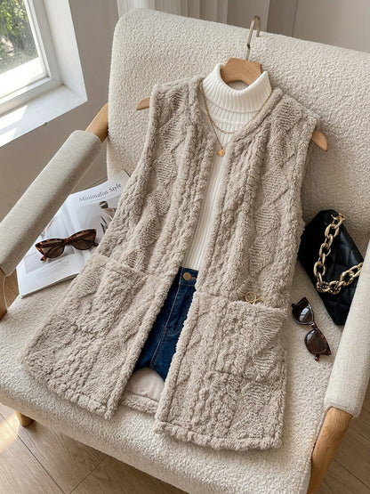 Joanne – Longline Textured Sleeveless Vest