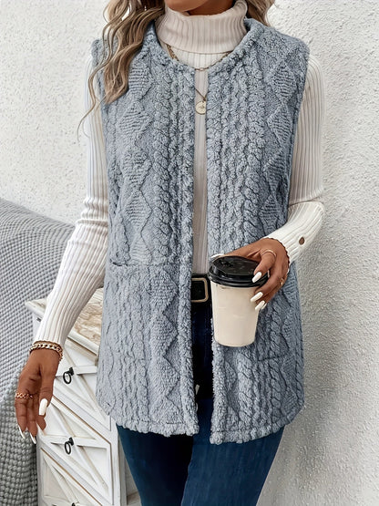 Joanne – Longline Textured Sleeveless Vest