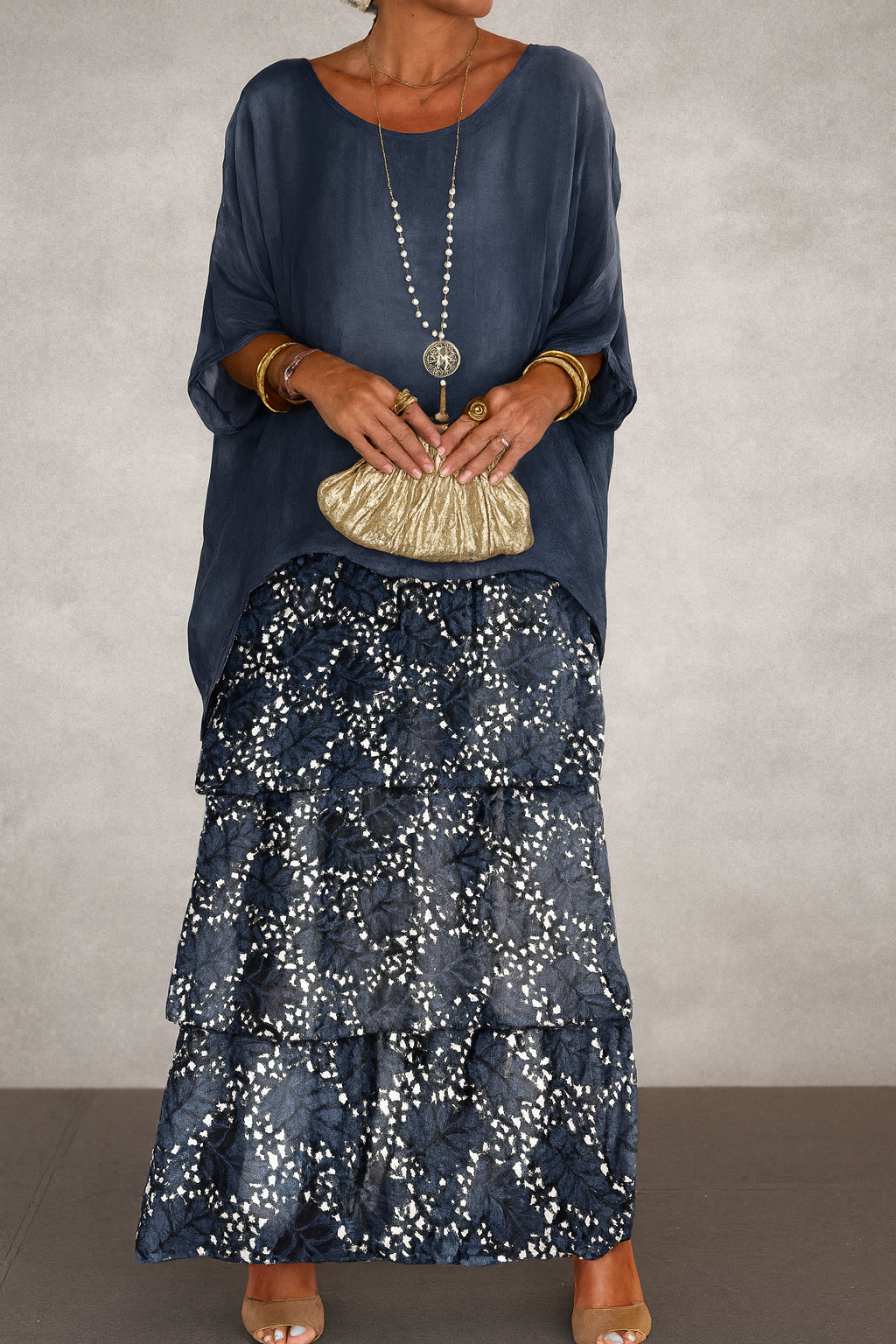 Margaret – Tiered Chiffon-Look Maxi Dress