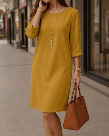 Connie – Relaxed Midi Dress with Pockets