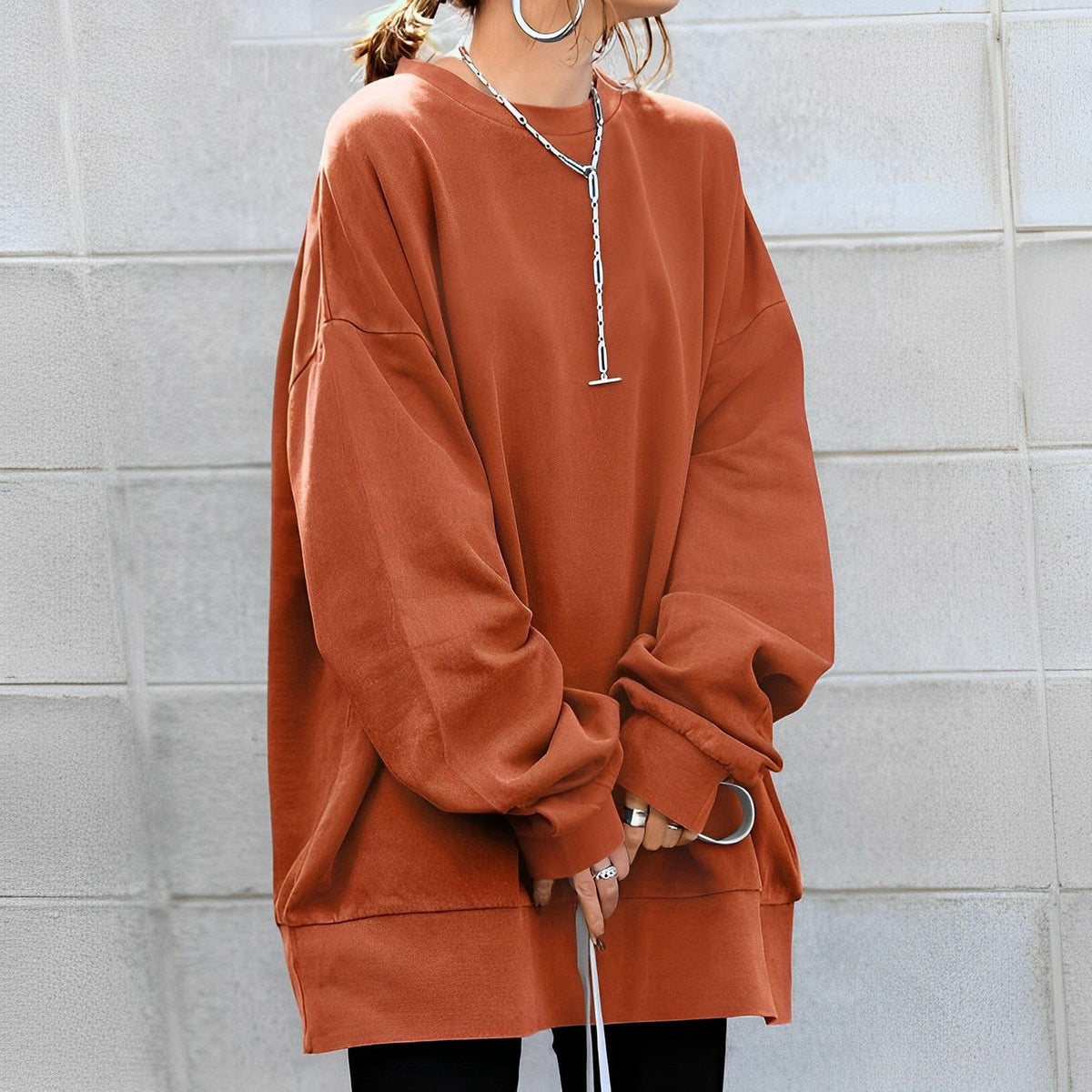 Angela – Oversized Relaxed Crewneck Sweatshirt