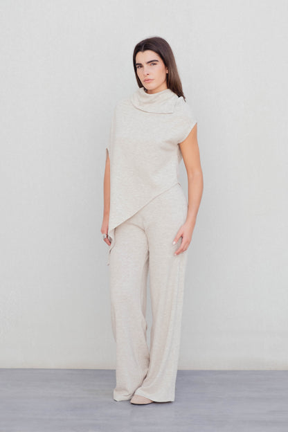 Jessica – Layered-Look Cowl Neck Top