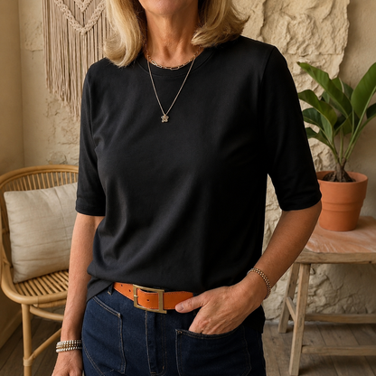 Gladys – Relaxed Three-Quarter Sleeve Top