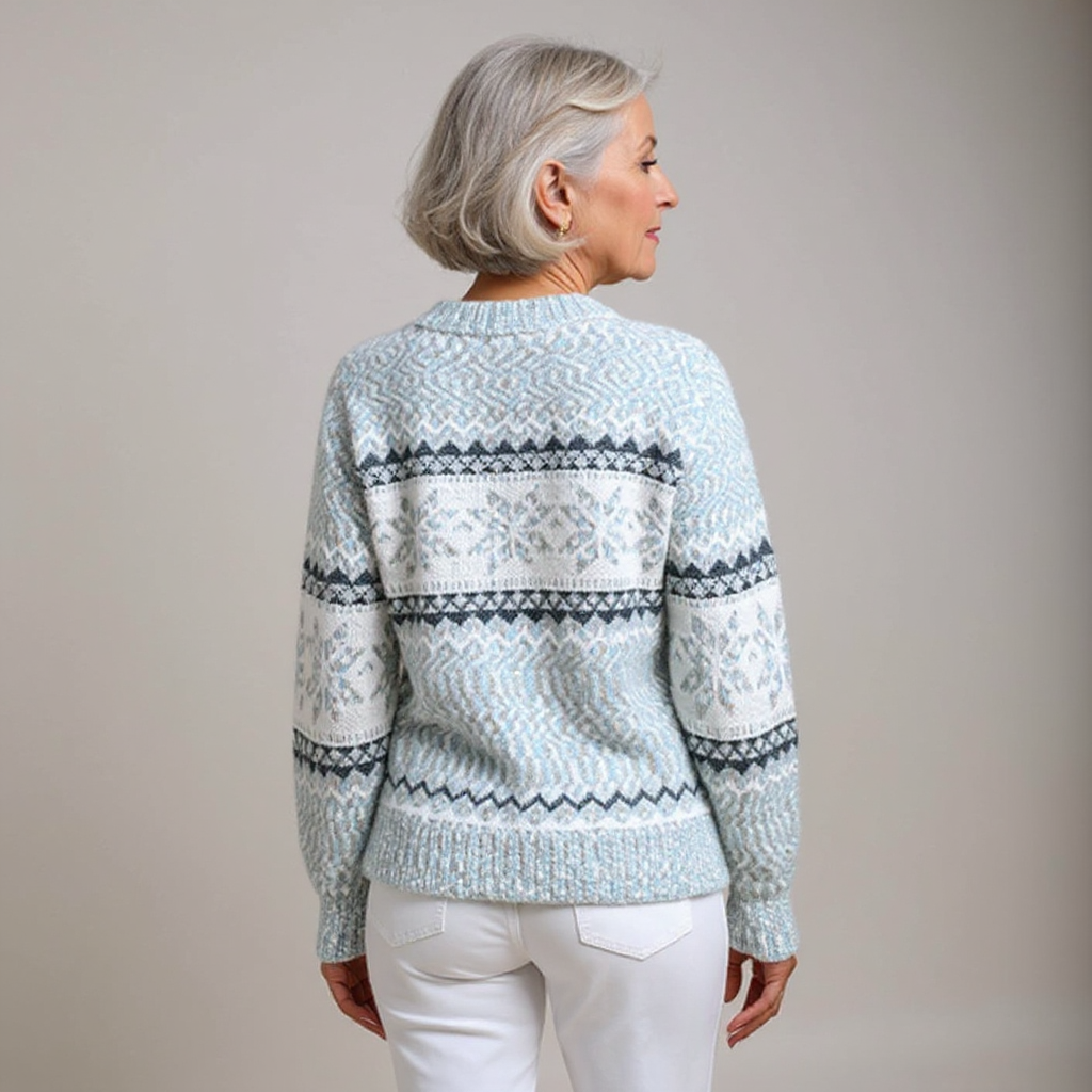 Catherine – Nordic Snowflake Knit Sweater