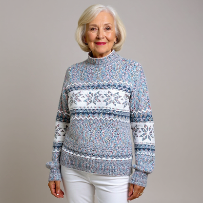 Catherine – Nordic Snowflake Knit Sweater