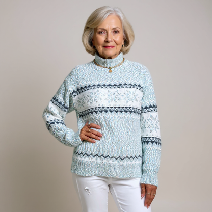 Catherine – Nordic Snowflake Knit Sweater
