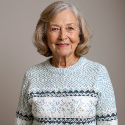 Catherine – Nordic Snowflake Knit Sweater