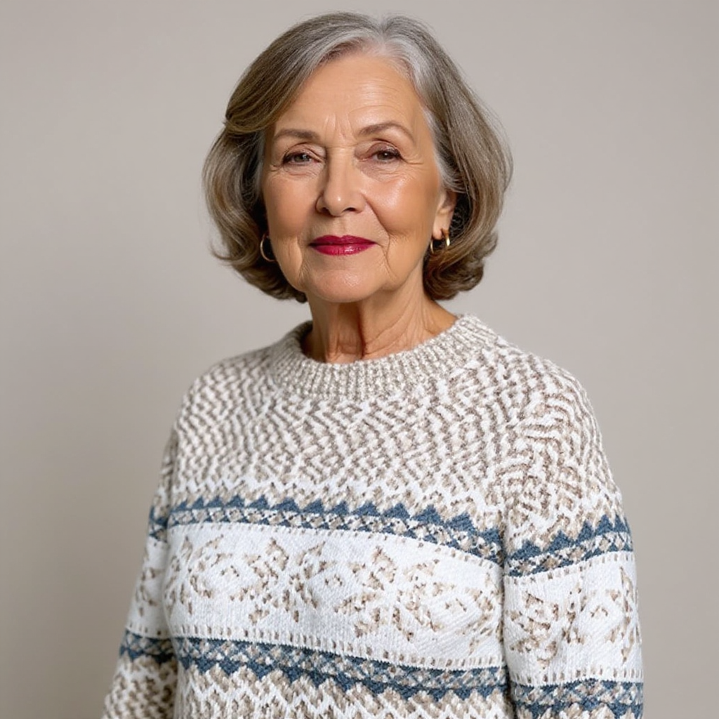 Catherine – Nordic Snowflake Knit Sweater