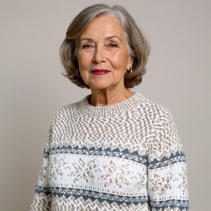Catherine – Nordic Snowflake Knit Sweater