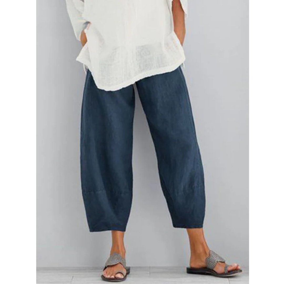 Julie – Cropped Lantern-Leg Casual Pants