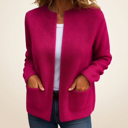 Josephine – Open-Front Ribbed Knit Cardigan