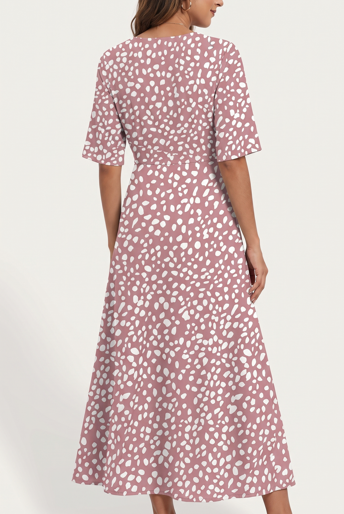 Judith – Spot Print Gathered Midi Dress