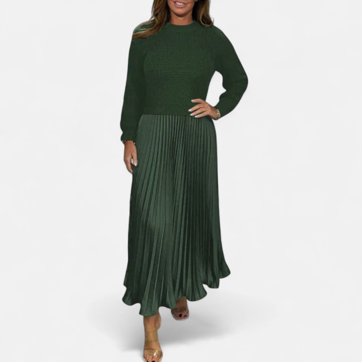 Karlee | Maxi Dress with Sweater and Pleated Skirt