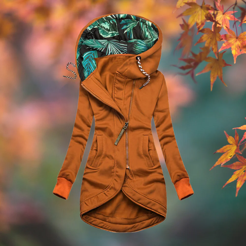 Virginia – Longline Zip-Up Hooded Jacket