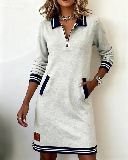 Dana – Zip Collar Sporty Mini Dress