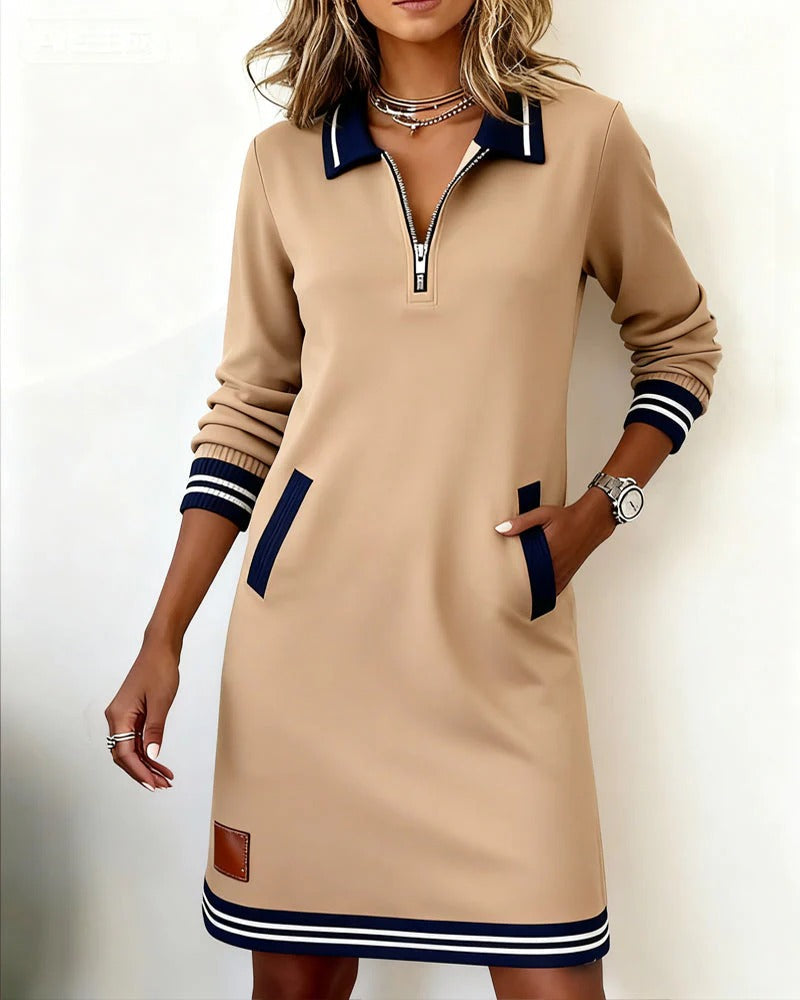 Dana – Zip Collar Sporty Mini Dress