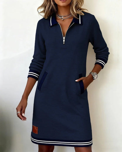 Dana – Zip Collar Sporty Mini Dress