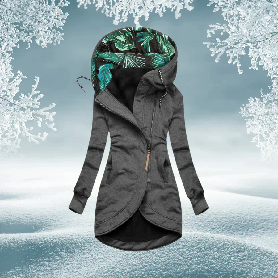 Virginia – Longline Zip-Up Hooded Jacket