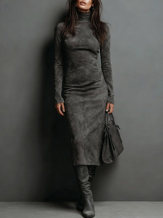 Lois – Turtleneck Bodycon Midi Dress