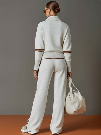 Wendy – Quarter-Zip Sweatshirt and Wide-Leg Set