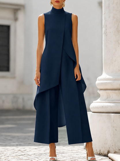 Rosemary – Sleeveless Turtleneck Wide-Leg Set