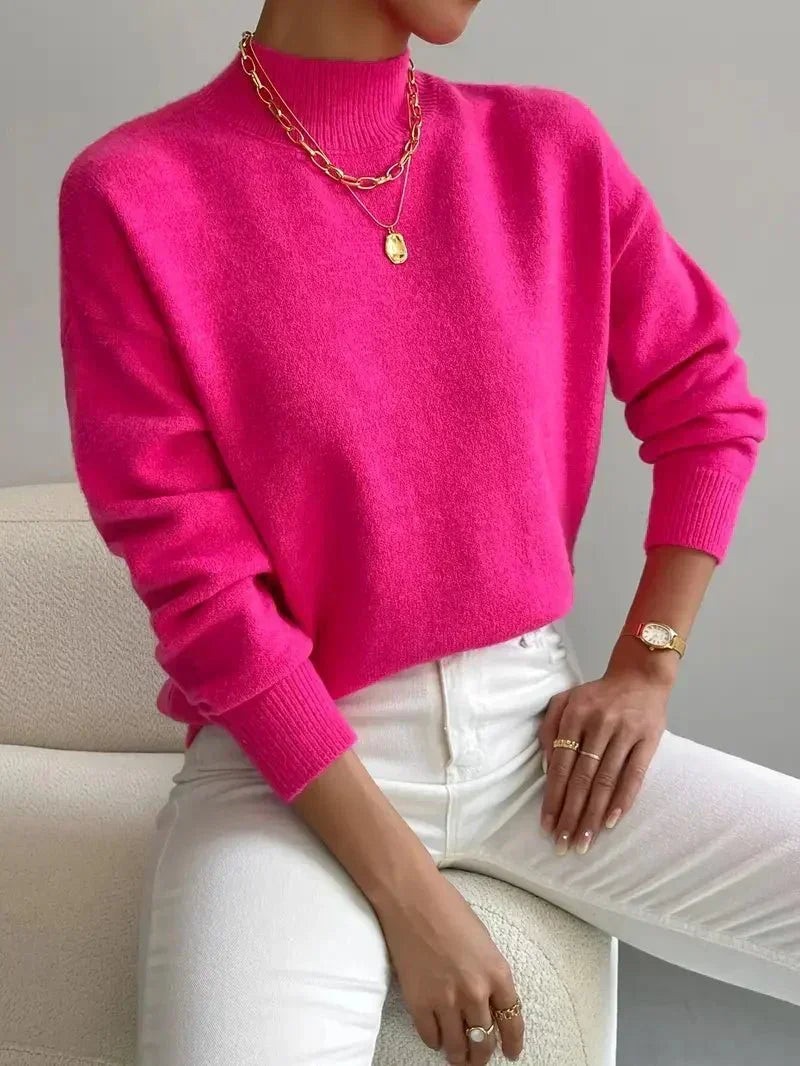 Tabatha – Mock Neck Relaxed Knit Sweater