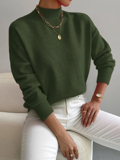 Tabatha – Mock Neck Relaxed Knit Sweater