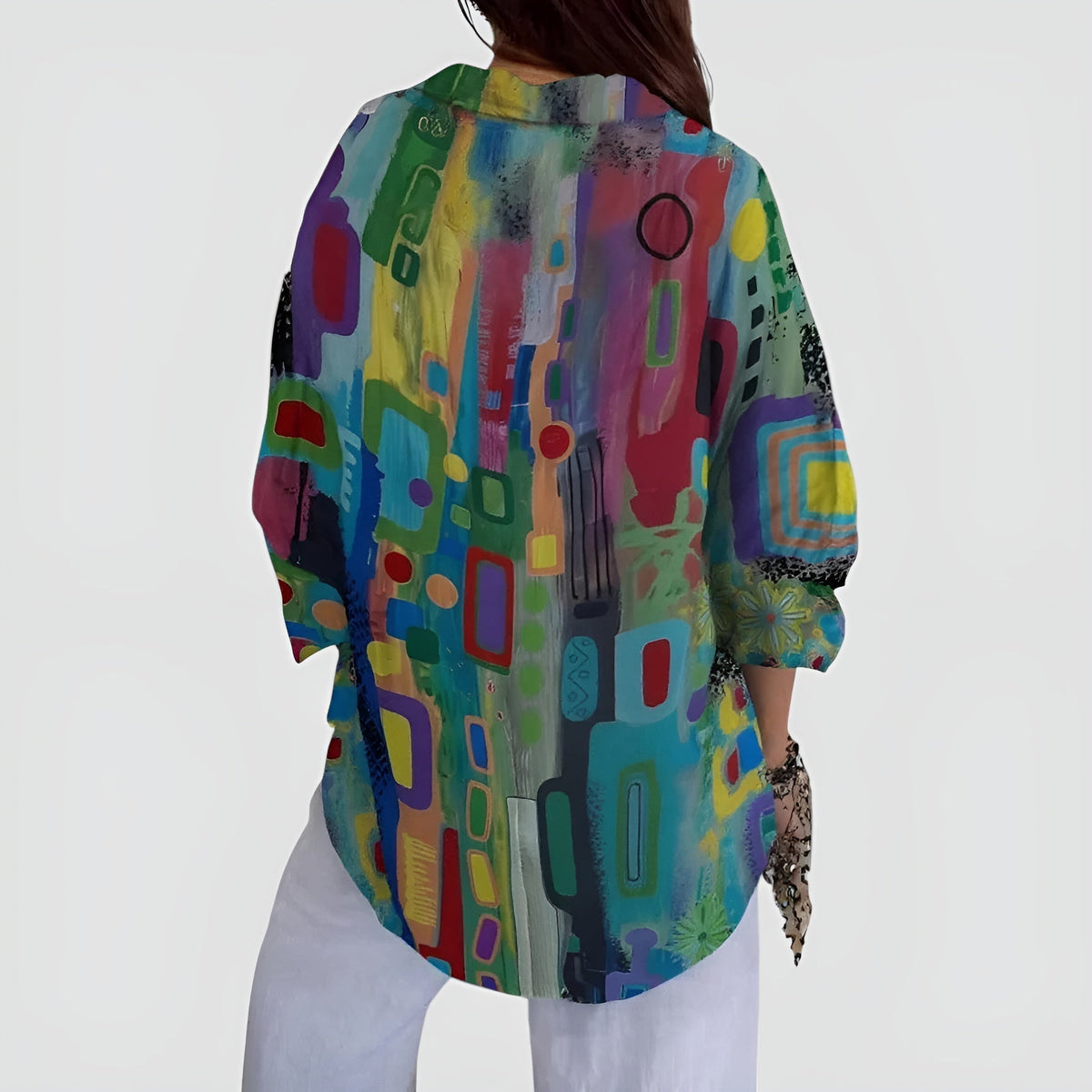 Joan | Blouse with Geometric Pattern