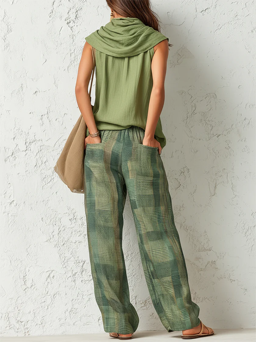 Carol – Sleeveless Top and Wide-Leg Pants Set