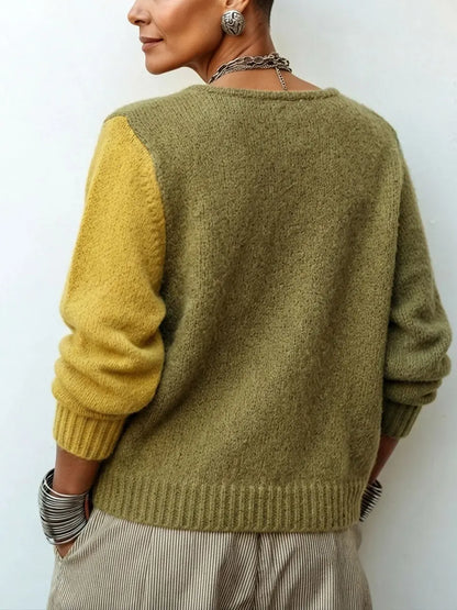 Brenda – Colour-Block Asymmetric Knit Sweater