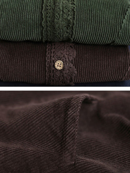 Kelly – Lace-Trim Corduroy-Look Jacket