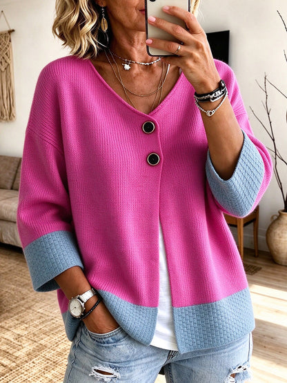 Anna – Colour-Block Knit Cardigan