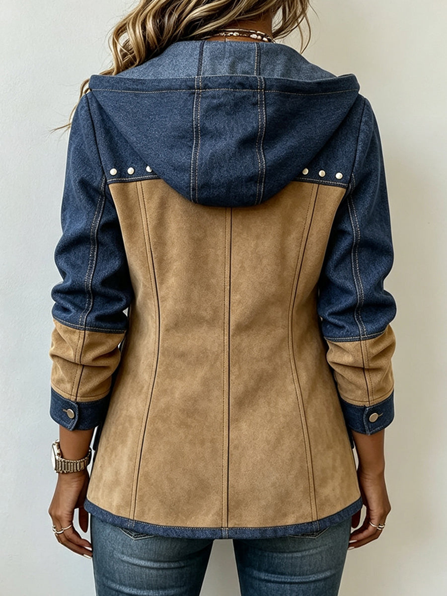 Marjorie – Hooded Zip-Up Jacket with Stud Detail