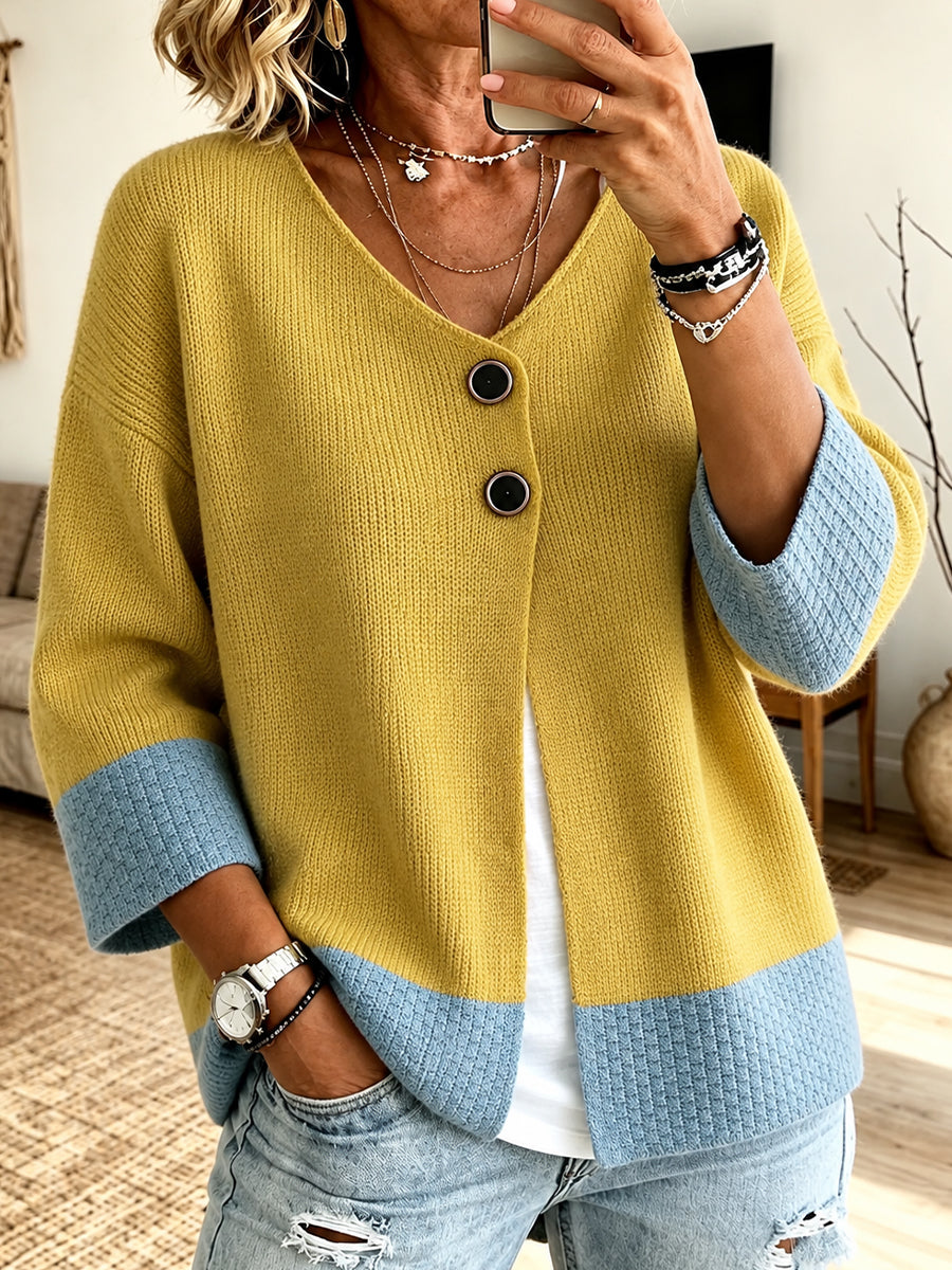 Anna – Colour-Block Knit Cardigan
