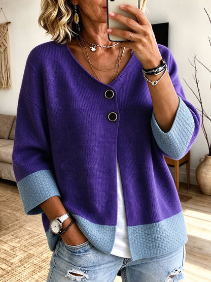 Anna – Colour-Block Knit Cardigan